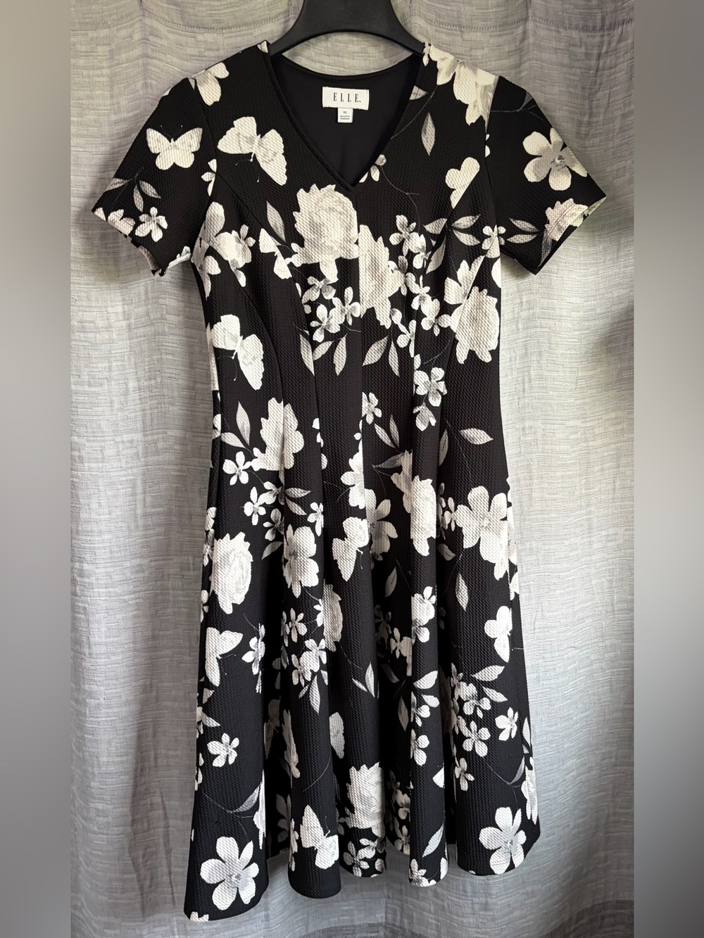 Elle fit & flare floral stretch knit dress - XS